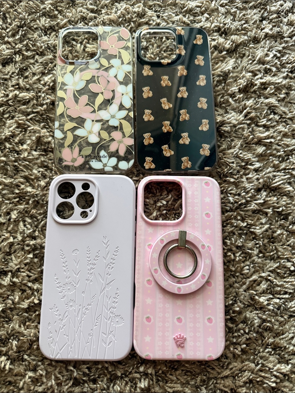 Iphone 16pro max Assorted Pink, Black, White & Floral Phone Case Bundle